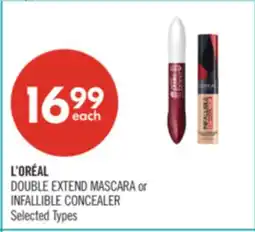 Shoppers Drug Mart L'ORÉAL DOUBLE EXTEND MASCARA or INFALLIBLE CONCEALER offer