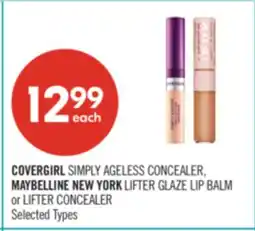 Shoppers Drug Mart COVERGIRL SIMPLY AGELESS CONCEALER, MAYBELLINE NEW YORK LIFTER GLAZE LIP BALM or LIFTER CONCEALER offer