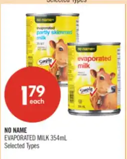 Shoppers Drug Mart NO NAME EVAPORATED MILK offer