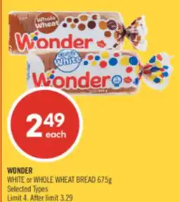 Shoppers Drug Mart WONDER WHITE or WHOLE WHEAT BREAD offer