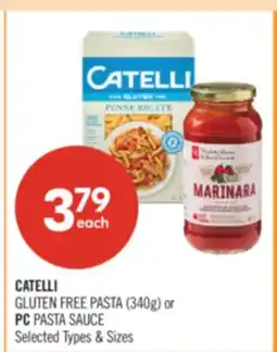 Shoppers Drug Mart CATELLI GLUTEN FREE PASTA (340g) or PC PASTA SAUCE offer