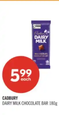 Shoppers Drug Mart CADBURY DAIRY MILK CHOCOLATE BAR offer