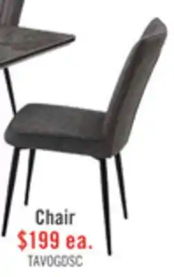 The Brick Tavo Dining Chair with Microfibre Polyester Fabric, Metal - Grey offer