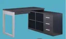 The Brick Owen 55 Reversible Corner Office Desk with 4-Drawers & Cubbies – Black offer