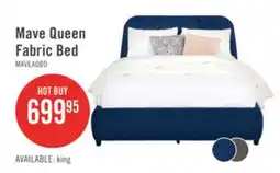 The Brick Mave Upholstered Platform Bed in Blue Velvet Fabric - Queen Size offer