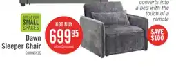 The Brick Dawn 42 Chenille Fabric Sleeper Chair - Grey offer