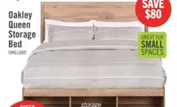 The Brick Oakley Platform Bed with Headboard & Storage Frame, Made in Canada, Natural - Queen Size offer