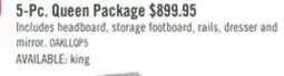 The Brick Oakley 5pc Bedroom Set with Storage Bed, Dresser & Mirror, Made in Canada, Natural - Queen Size offer