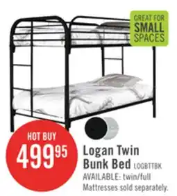 The Brick Logan Bunk Bed with Ladders & Guard Rail for Kids, Black Metal - Twin/Twin offer