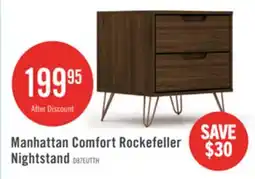The Brick Manhattan Comfort Rockefeller Mid-Century Modern Nightstand with 2 Drawers - Brown offer