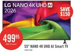 The Brick LG 55 NU700 NANO UHD 4K Smart TV (55NU700BPUA.ACC ) – 2026 Model offer