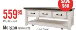 The Brick Morgan 48 Rustic Coffee Table With Storage, Shelf and Casters offer