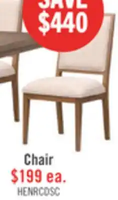 The Brick Scott Living Henri Dining Chair with Polyester Fabric, Wood - Brown & Cream offer