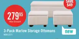 The Brick Marlow 19.5 3-Pack Storage Ottomans – Beige offer