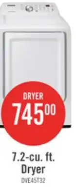 The Brick Samsung 7.2 Cu. Ft. Electric Dryer - White - DVE45T3200W/AC offer