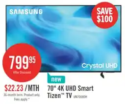 The Brick SAMSUNG 70 U8000H Crystal UHD 4K Smart Tizen TV (UN70U8000HFXZC) – 2026 Model offer