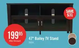 The Brick Bailey 47 TV Stand with Storage and Cable Management for TVs up to 55- Coffee Brown offer