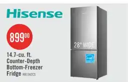 The Brick Hisense 27.7 14.7 Cu. Ft. Bottom-Mount Refrigerator - Titanium - RB15A2CSE offer