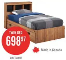 The Brick Driftwood Mates Bed with Bookcase Headboard Set for Kids, Brown - Twin Size offer