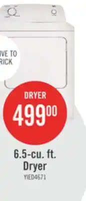 The Brick Inglis 6.5 Cu. Ft. Electric Dryer - White - YIED4671EW offer