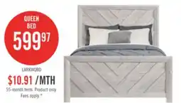 The Brick Lark Panel Bed with Headboard & Frame, Chevron Pattern, Rustic White - Queen Size offer