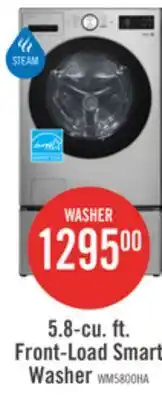 The Brick LG 5.8 Cu. Ft. Smart Front-Load High-Efficiency Steam Washer - Graphite Steel - WM5800HVA offer