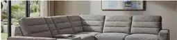 The Brick Shaquille O'Neal Home Prestige 6-Piece Sectional with Power Reclining and Power Sliding– Grey offer