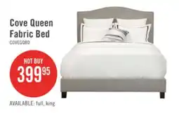 The Brick Cove Upholstered Platform Bed in Grey Fabric with Nailhead Design - Queen Size offer