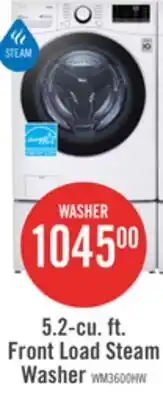The Brick LG 5.2 Cu. Ft. Smart Front-Load High-Efficiency Steam Washer - White - Stackable - WM3600HWA offer
