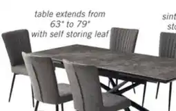 The Brick Tavo 7pc Dining Set with Table & Chairs, 63-79W Extension, Metal - Grey & Black offer