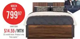 The Brick Scott Living Dante Panel Bed with Headboard & Frame, Brown - Queen Size offer