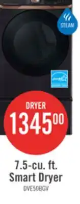 The Brick Samsung 7.5 Cu. Ft. Electric Dryer with Steam - Black Stainless Steel - Stackable - DVE50BG8300VAC offer