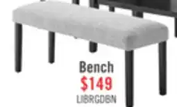 The Brick Libra Dining Bench with Polyester Fabric, 48W - Grey offer