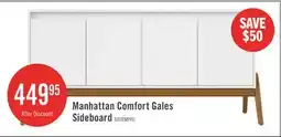 The Brick Manhattan Comfort Mid-Century Modern Gales 63.32 Sideboard with Solid Wood Legs - Matte White offer