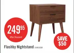 The Brick Flashby Nightstand With 2 Drawers, Faux Walnut offer
