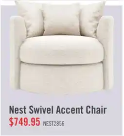 The Brick Made in Canada Sofa Lab Customizable Nest 42 Fabric Swivel Accent Chair – Chenille White offer