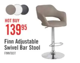 The Brick Finn Barstool with Swivel & Adjustable Seat, Vegan Leather Fabric, 23-31.5H, Metal - Beige offer