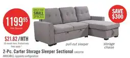 The Brick Carter 2-Piece Right-Facing Linen-Look Fabric Sleeper Sectional with Storage Chaise - Solis Grey offer
