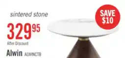 The Brick Alwin 31.5 Modern Round Coffee Table with White Sintered Stone Top - Brown offer