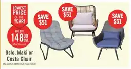 The Brick Oslo Outdoor Patio Lounger Chair - Hand-Woven Resin Wicker & Metal, UV & Weather Resistant - Grey offer