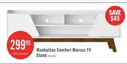 The Brick Manhattan Comfort Mid-Century Modern Marcus 62.99 TV Stand with Solid Wood Legs - White offer