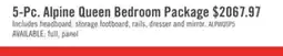 The Brick Alpine 5pc Bedroom Set with Storage Bed, Dresser & Mirror, Made in Canada, White - Queen offer