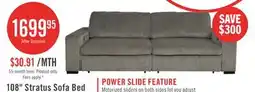 The Brick Stratus 108 Faux Fur Fabric Full-Size Sofa Bed with Power Sliding - Fog Grey offer