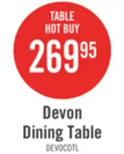 The Brick Devon Dining Table, Wood, 60W - Dark Brown offer