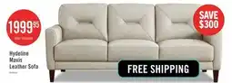 The Brick Hydeline Mavis Leather Sofa - Vanilla offer