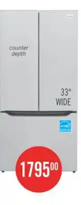 The Brick Frigidaire 33 20 Cu. Ft. Counter-Depth French Door Refrigerator - FRFG2033AV offer