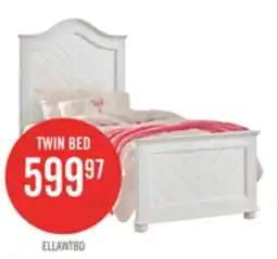 The Brick Ella Panel Bed with Headboard & Frame for Kids, Chevron Pattern, White - Twin Size offer