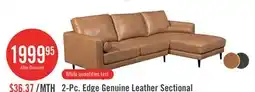 The Brick 2-Pc. Edge Genuine Leather Sectional offer