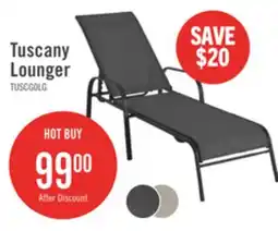 The Brick Tuscany Outdoor Patio Lounger with Adjustable Backrest - Metal, UV & Weather Resistant - Grey/Black offer