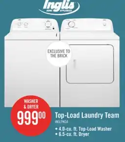 The Brick Inglis 4.0 Cu. Ft. Top-Load Washer and 6.5 Cu. Ft. Electric Dryer – White offer